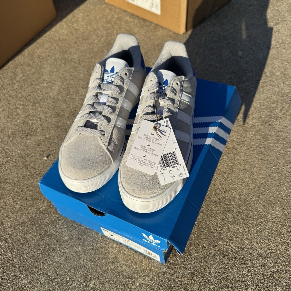 Adidas Campus VULC J Grey/white/blue SIZE 6 Youth / 7 Women IH8039 - Picture 4 of 7